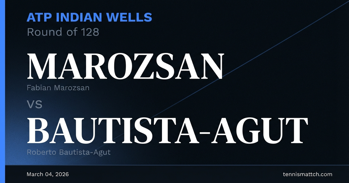Fabian Marozsan vs Roberto Bautista-Agut — ATP Indian Wells 2026 Preview