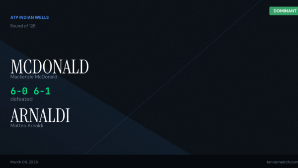 Mackenzie McDonald vs Matteo Arnaldi — ATP Indian Wells 2026