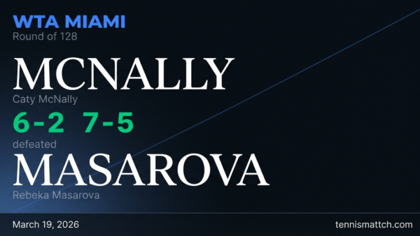 Caty McNally vs Rebeka Masarova — Miami 2026