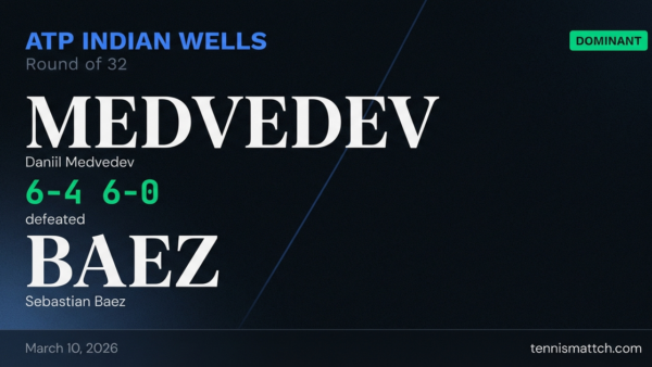Daniil Medvedev vs Sebastian Baez — ATP Indian Wells 2026