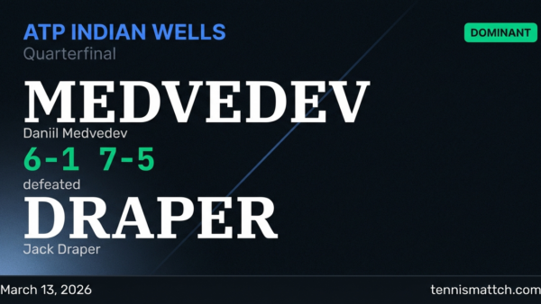 Daniil Medvedev vs Jack Draper — ATP Indian Wells 2026