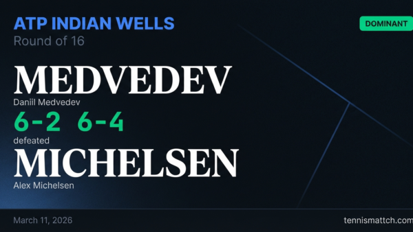 Daniil Medvedev vs Alex Michelsen — ATP Indian Wells 2026