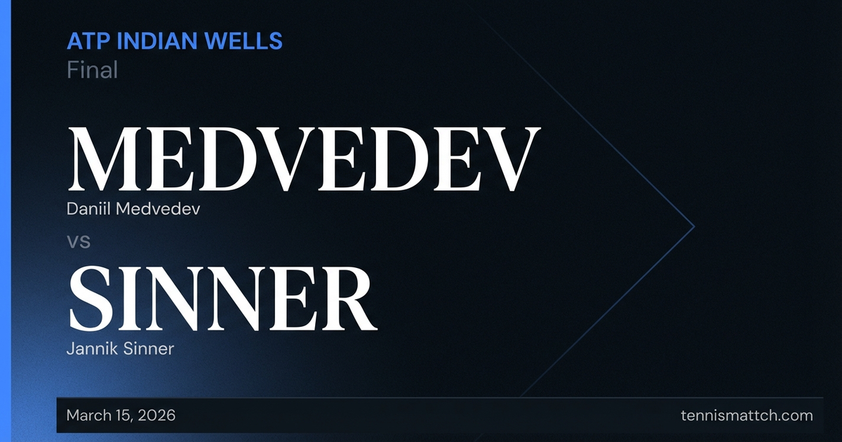 Daniil Medvedev vs Jannik Sinner — ATP Indian Wells 2026 Preview