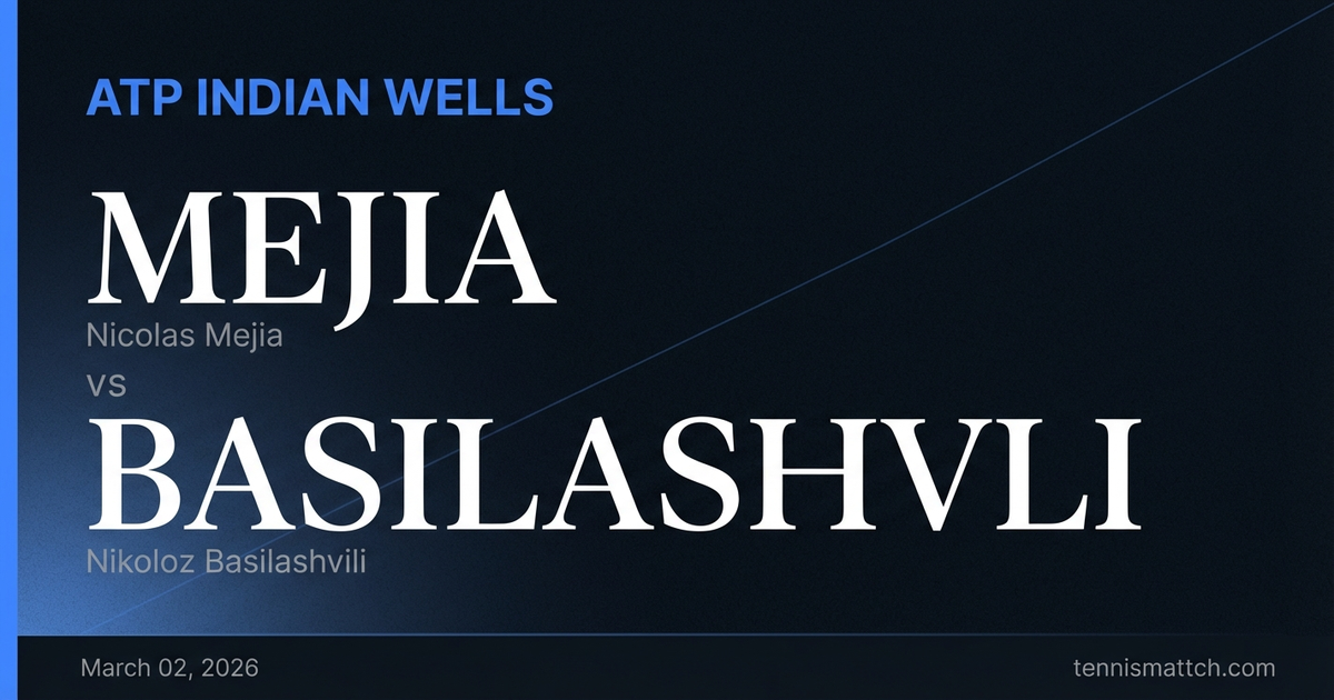 Nicolas Mejia vs Nikoloz Basilashvili — Indian Wells 2026 Preview