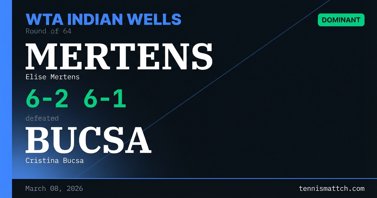 Elise Mertens vs Cristina Bucsa — WTA Indian Wells 2026