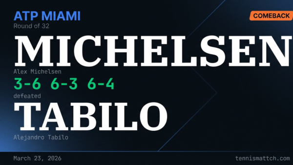 Alex Michelsen vs Alejandro Tabilo — Miami 2026