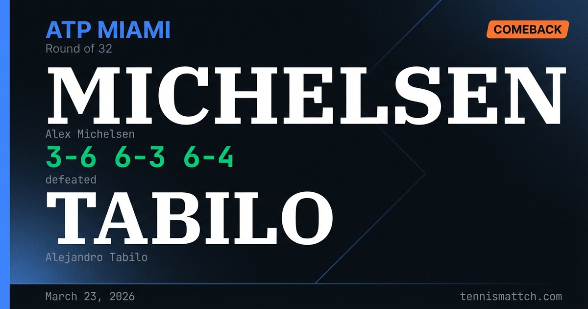 Alex Michelsen vs Alejandro Tabilo — Miami 2026