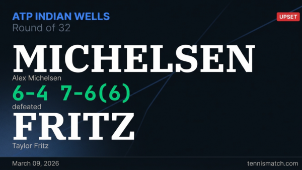 Alex Michelsen vs Taylor Fritz — ATP Indian Wells 2026