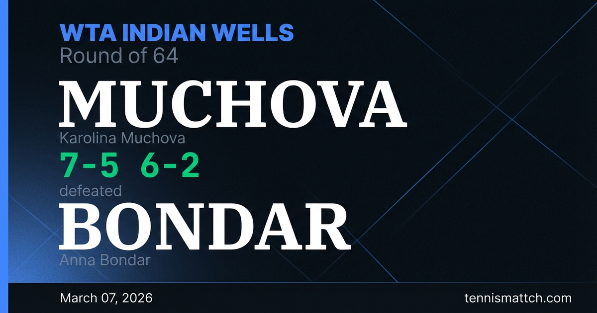 Karolina Muchova vs Anna Bondar — WTA Indian Wells 2026