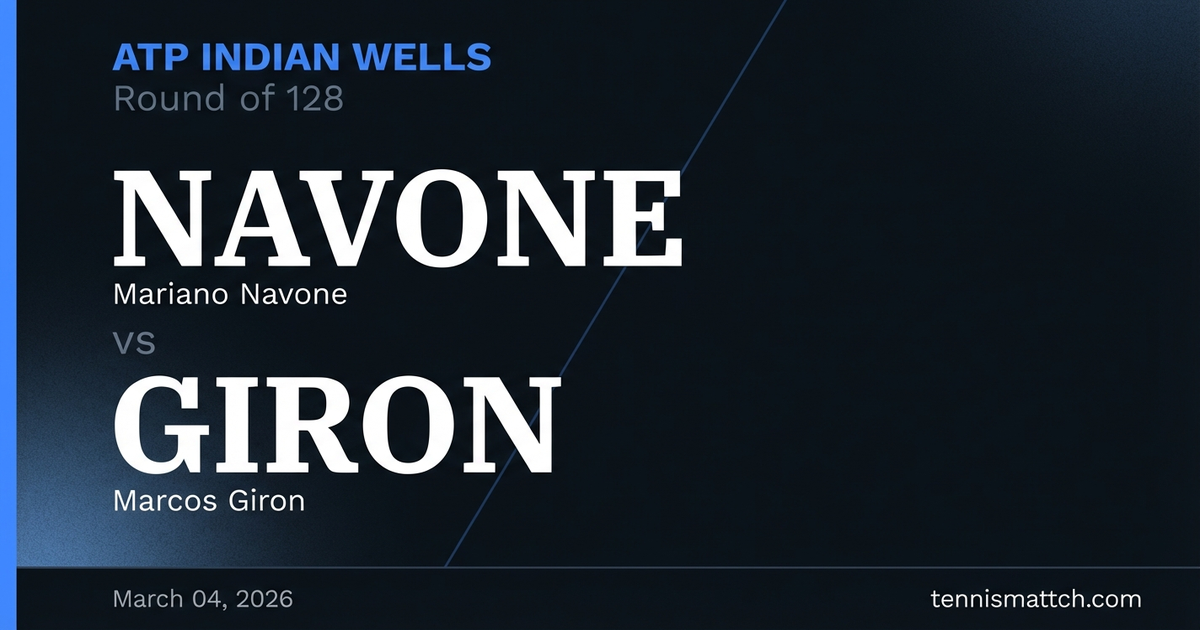 Mariano Navone vs Marcos Giron — ATP Indian Wells 2026 Preview