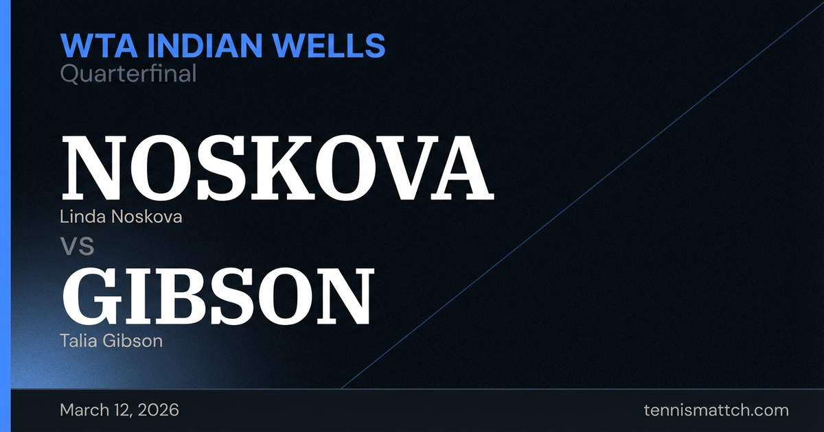 Linda Noskova vs Talia Gibson — WTA Indian Wells 2026 Preview