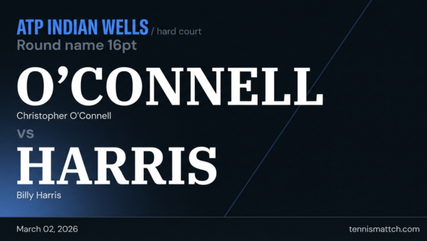 Christopher O'Connell vs Billy Harris — Indian Wells 2026 Preview