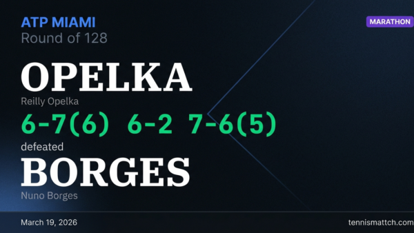 Reilly Opelka vs Nuno Borges — Miami 2026