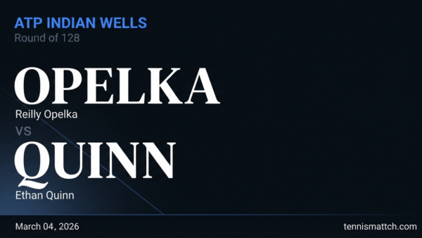 Reilly Opelka vs Ethan Quinn — ATP Indian Wells 2026 Preview