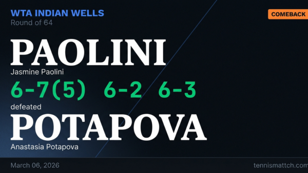 Jasmine Paolini vs Anastasia Potapova — WTA Indian Wells 2026