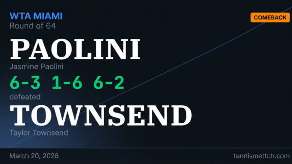 Jasmine Paolini vs Taylor Townsend — Miami 2026