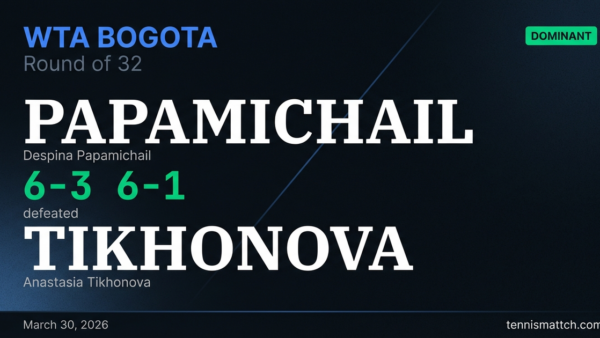 Despina Papamichail vs Anastasia Tikhonova — Bogota 2026