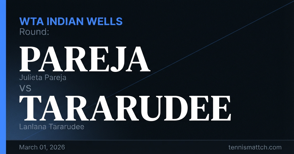 Julieta Pareja vs Lanlana Tararudee — Indian Wells 2026 Preview