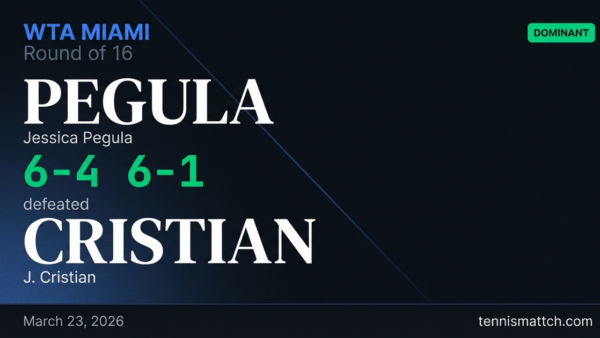 Jessica Pegula vs J. Cristian — Miami 2026