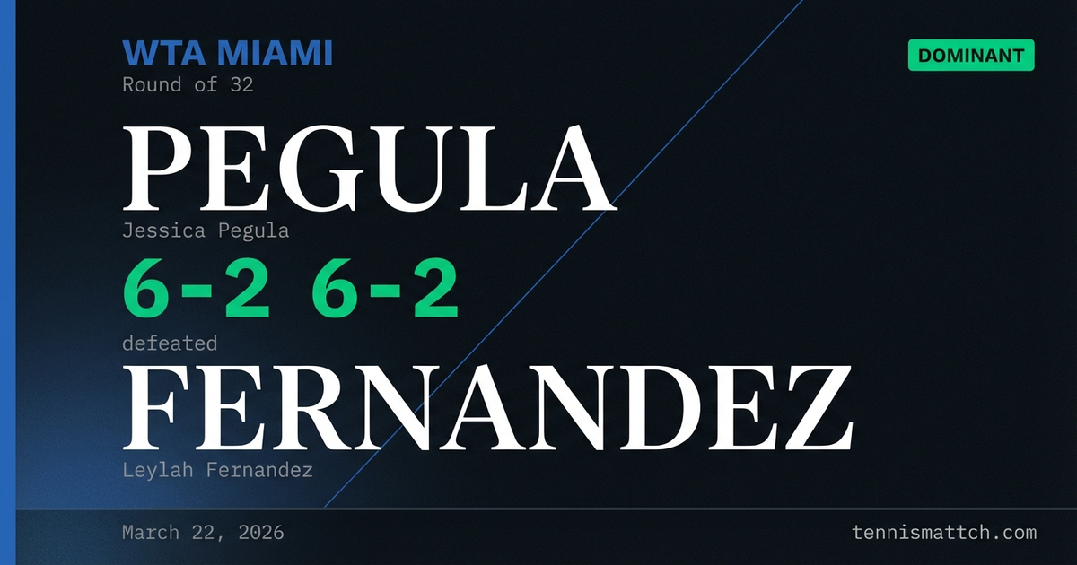 Jessica Pegula vs Leylah Fernandez — Miami 2026