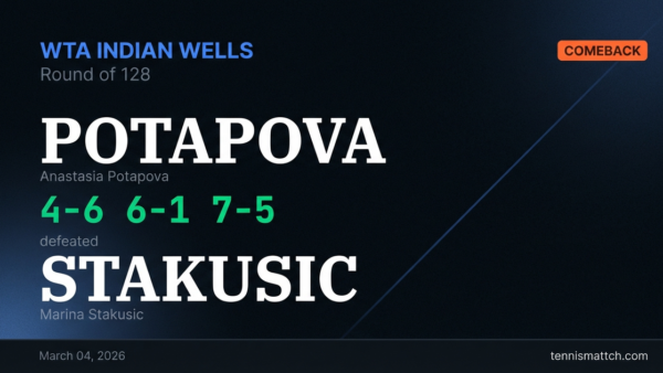 Anastasia Potapova vs Marina Stakusic — WTA Indian Wells 2026