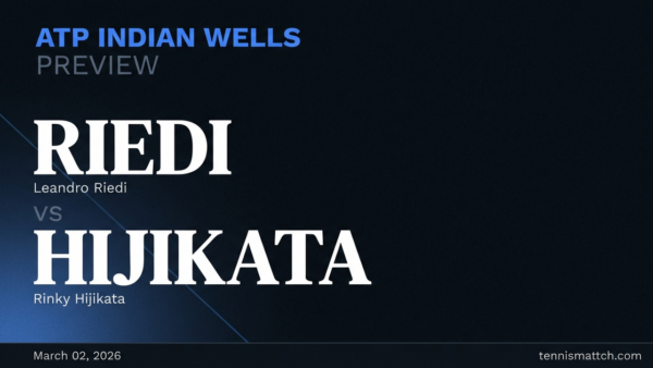 Leandro Riedi vs Rinky Hijikata — Indian Wells 2026 Preview
