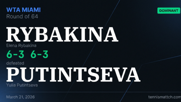 Elena Rybakina vs Yulia Putintseva — Miami 2026