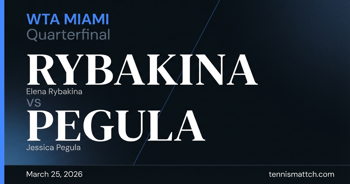 Elena Rybakina vs Jessica Pegula — Miami 2026 Preview