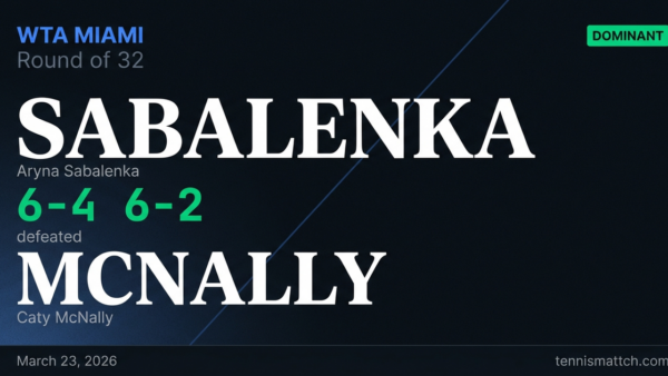 Aryna Sabalenka vs Caty McNally — Miami 2026