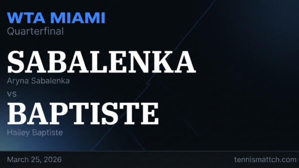 Aryna Sabalenka vs Hailey Baptiste — Miami 2026 Preview