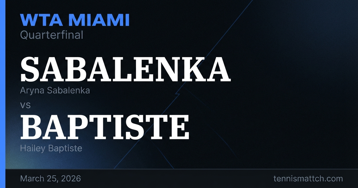 Aryna Sabalenka vs Hailey Baptiste — Miami 2026 Preview