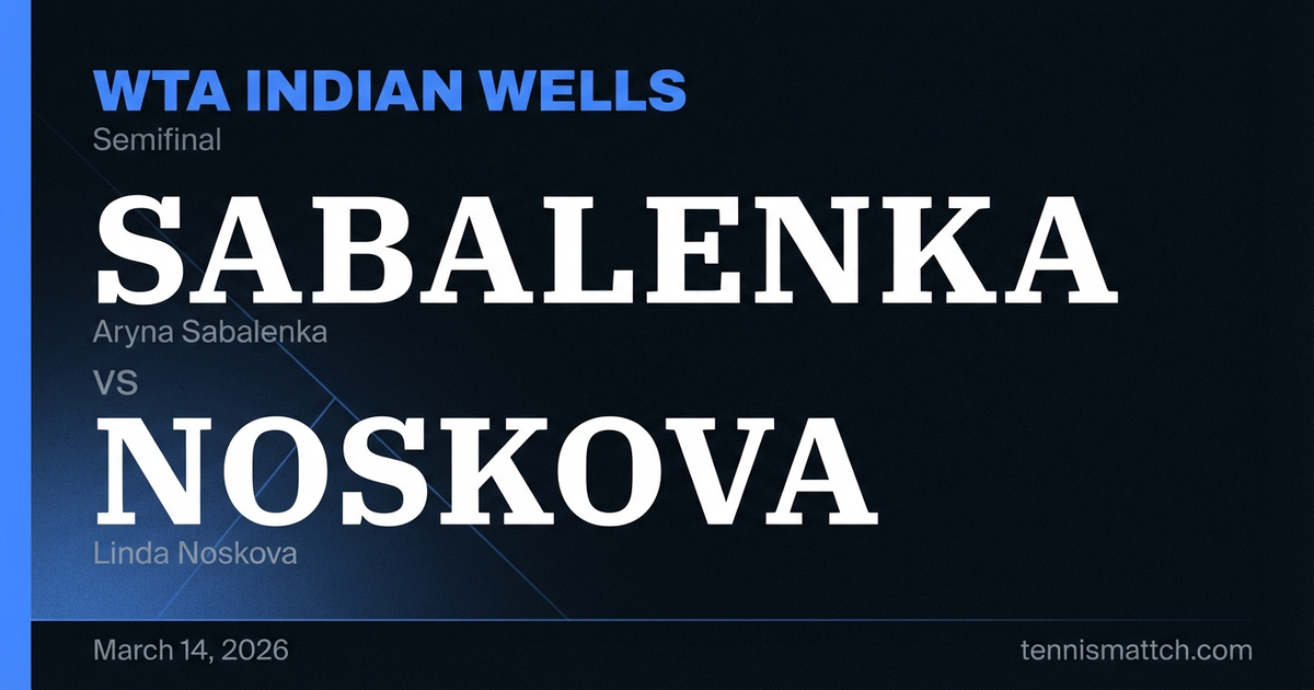 Aryna Sabalenka vs Linda Noskova — WTA Indian Wells 2026 Preview