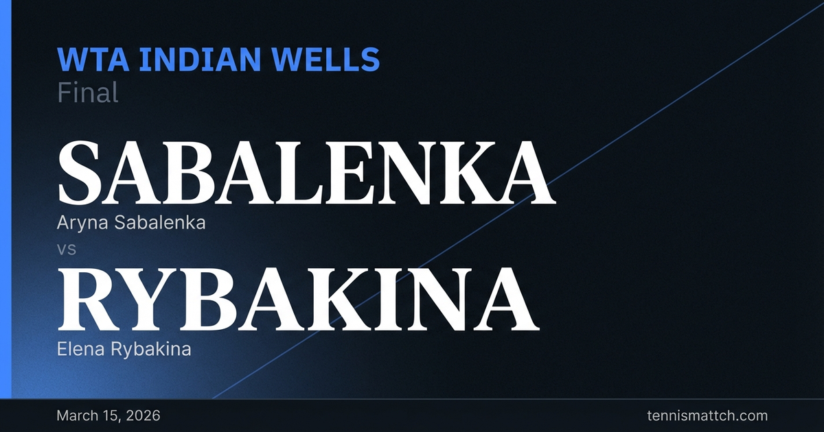 Aryna Sabalenka vs Elena Rybakina — WTA Indian Wells 2026 Preview