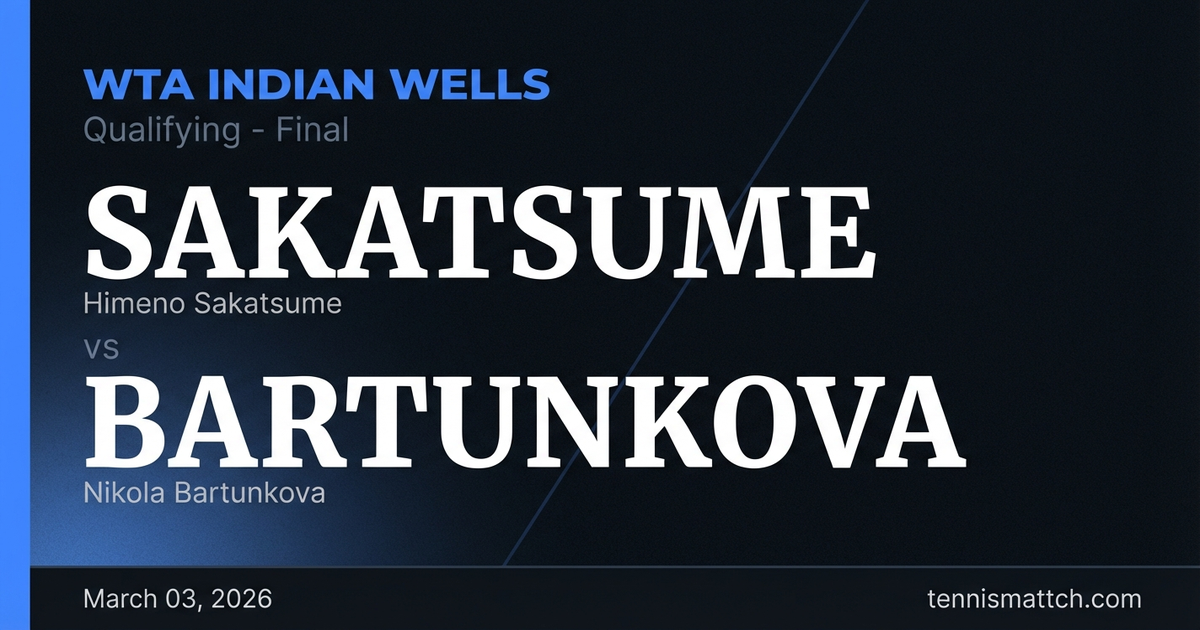 Himeno Sakatsume vs Nikola Bartunkova — WTA Indian Wells 2026 Preview