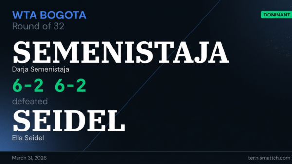 Darja Semenistaja vs Ella Seidel — Bogota 2026