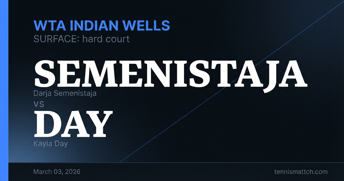 Darja Semenistaja vs Kayla Day — WTA Indian Wells 2026 Preview