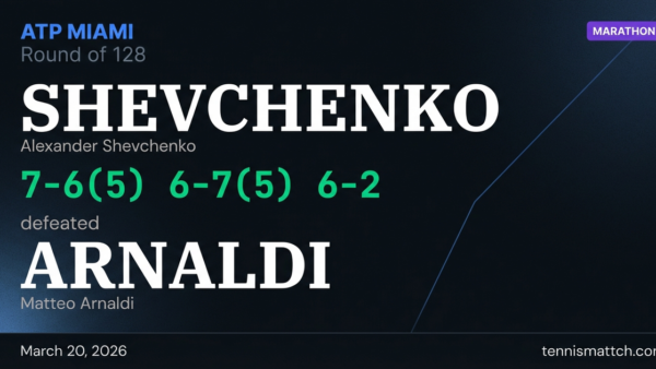 Alexander Shevchenko vs Matteo Arnaldi — Miami 2026