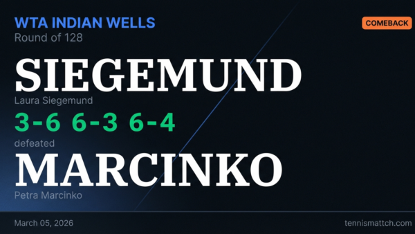 Laura Siegemund vs Petra Marcinko — WTA Indian Wells 2026