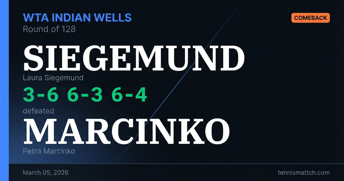 Laura Siegemund vs Petra Marcinko — WTA Indian Wells 2026