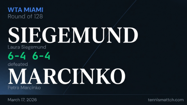Laura Siegemund vs Petra Marcinko — Miami 2026