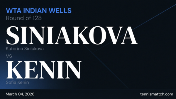 Katerina Siniakova vs Sofia Kenin — WTA Indian Wells 2026 Preview