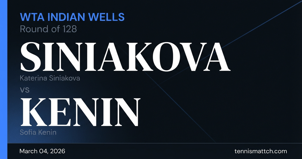 Katerina Siniakova vs Sofia Kenin — WTA Indian Wells 2026 Preview