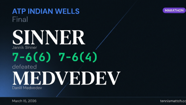 Jannik Sinner vs Daniil Medvedev — ATP Indian Wells 2026