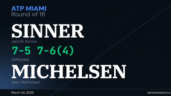 Jannik Sinner vs Alex Michelsen — Miami 2026