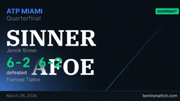 Jannik Sinner vs Frances Tiafoe — Miami 2026