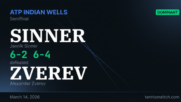 Jannik Sinner vs Alexander Zverev — ATP Indian Wells 2026
