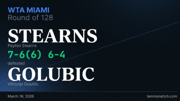 Peyton Stearns vs Viktorija Golubic — Miami 2026