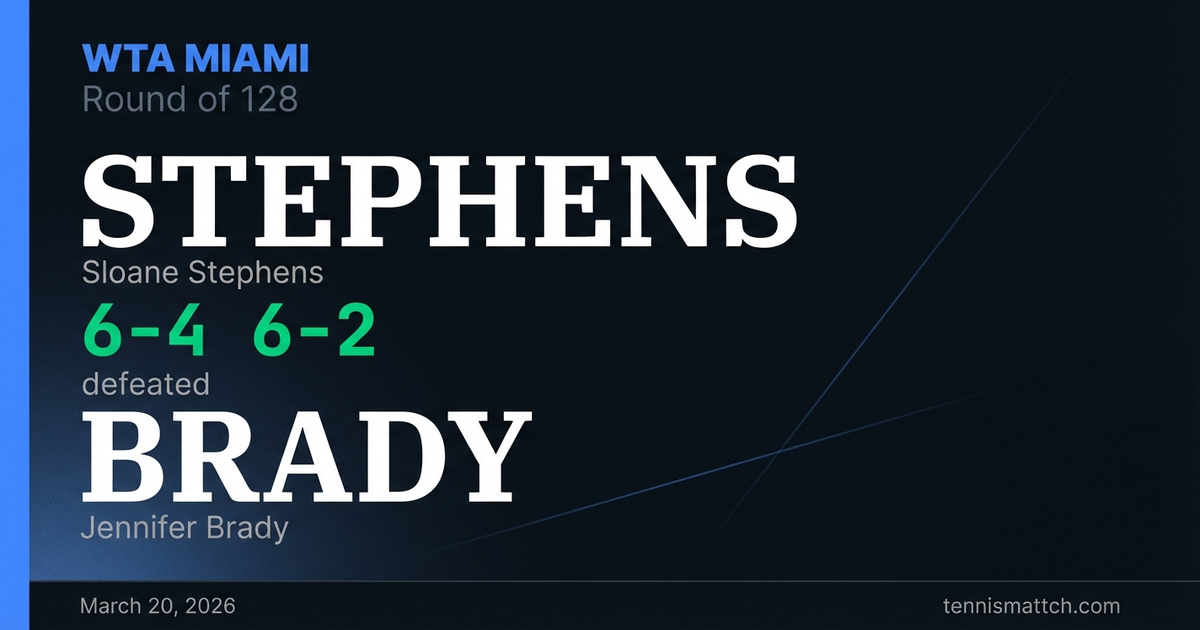 Sloane Stephens vs Jennifer Brady — Miami 2026