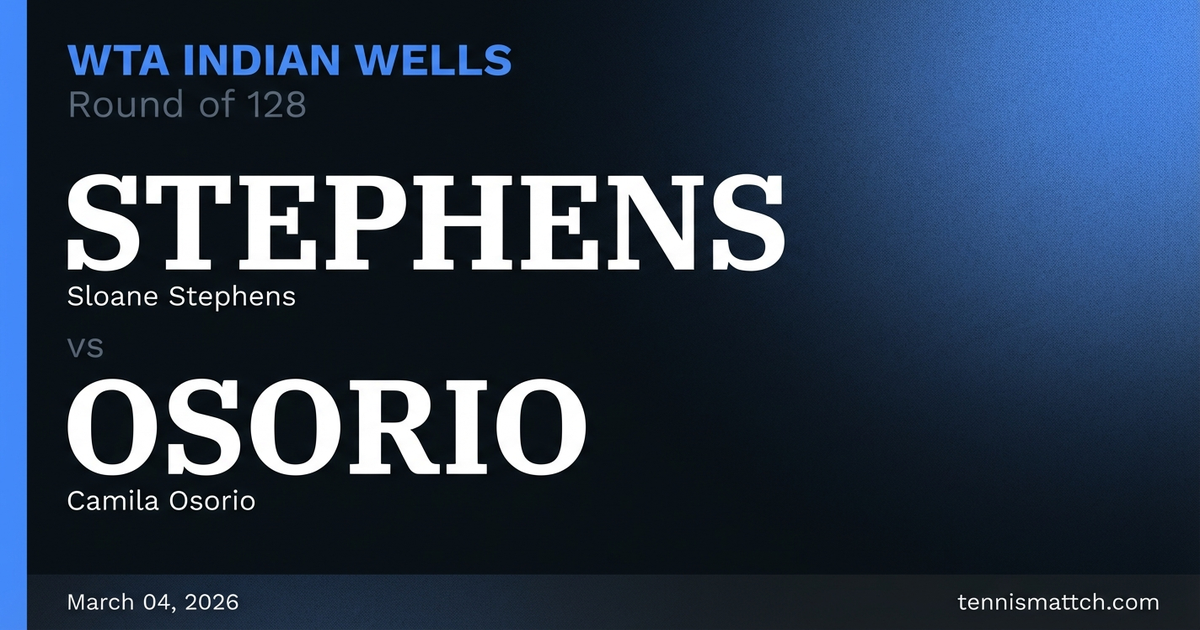 Sloane Stephens vs Camila Osorio — WTA Indian Wells 2026 Preview