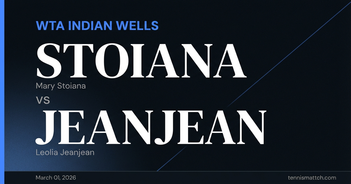 Mary Stoiana vs Leolia Jeanjean — Indian Wells 2026 Preview